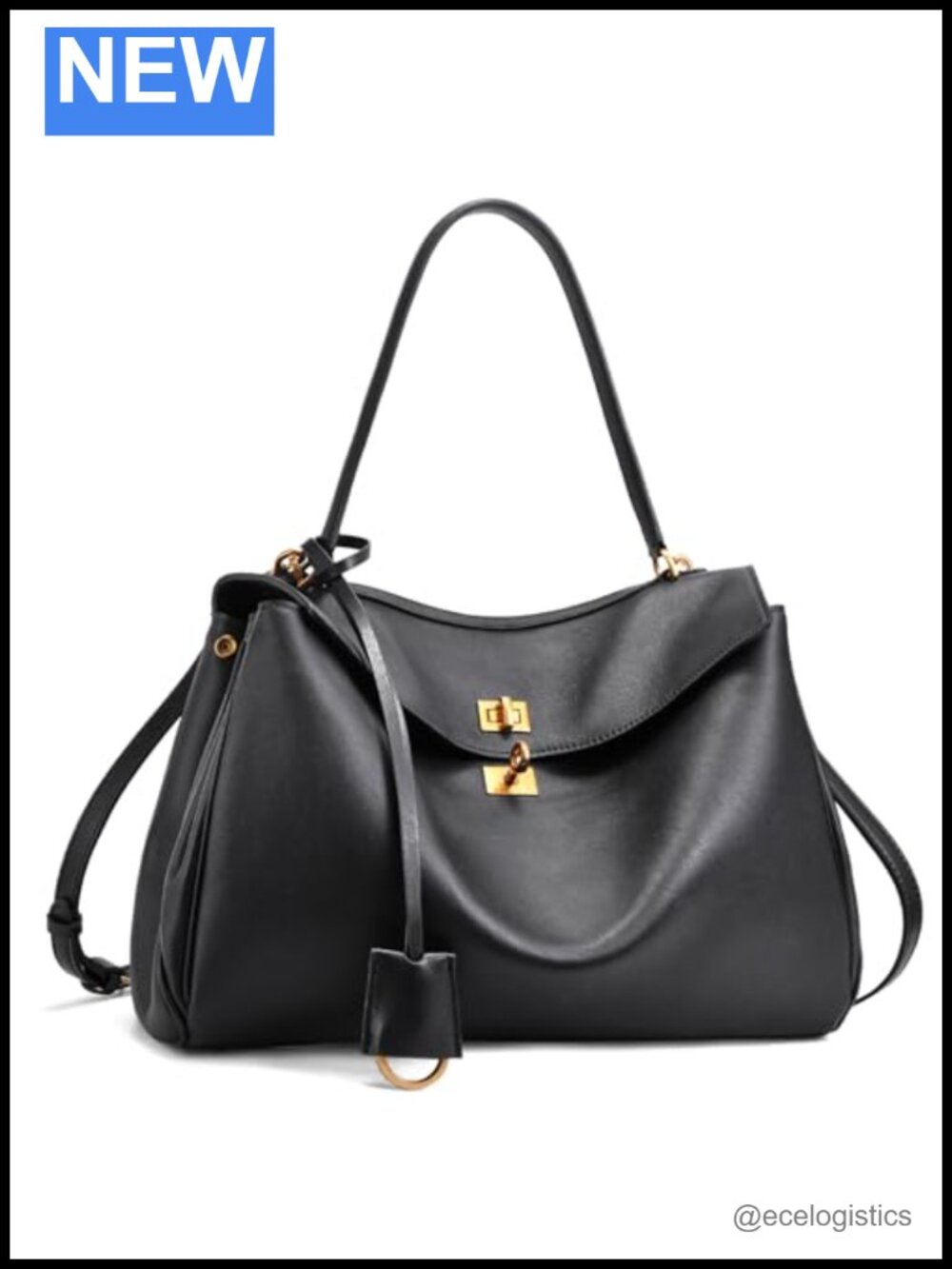 Genuine Leather Tote Bag Women Top-Handle Satchel Shoulder Crossbody Purse